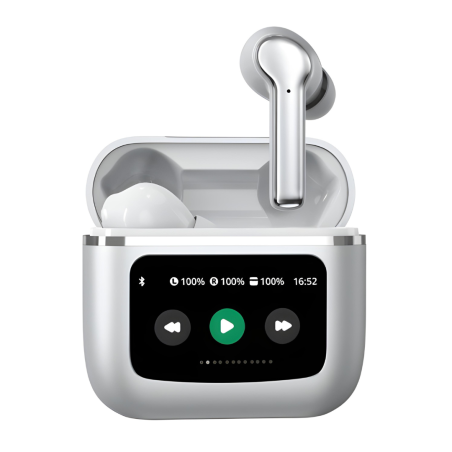 Écouteurs Bluetooth Sans Fil Avec Écran Tactile T68 Pro Blanc — ECO · Smarty Paris 18e